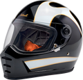 BILTWELL Lane Splitter Helmet - Gloss Black/White Flames - 2XL 1004-570-506