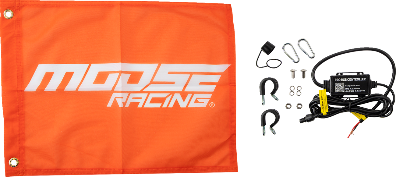 MOOSE RACING 5' Whip Light - RGB - Black SB-RGBBT-151-PU