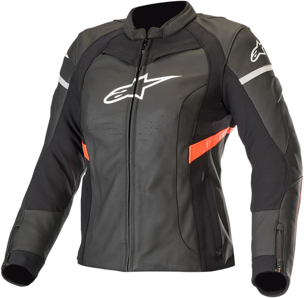 ALPINESTARS Stella Kira Leather Jacket - Black/Red - US 10 / EU 46 3112019-1030-46