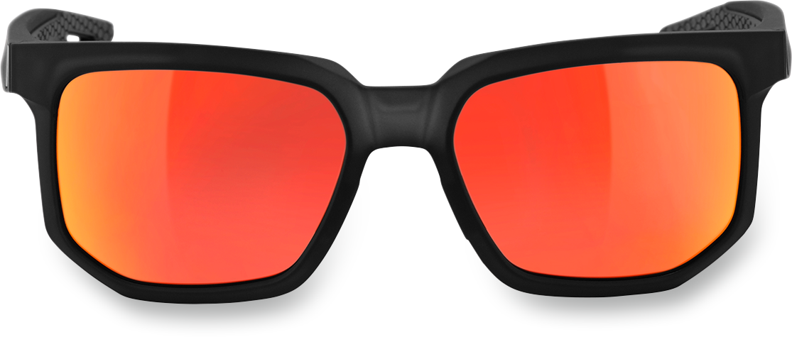 100% Centric Sunglasses - Black - HiPER Red Mirror 61027-019-43