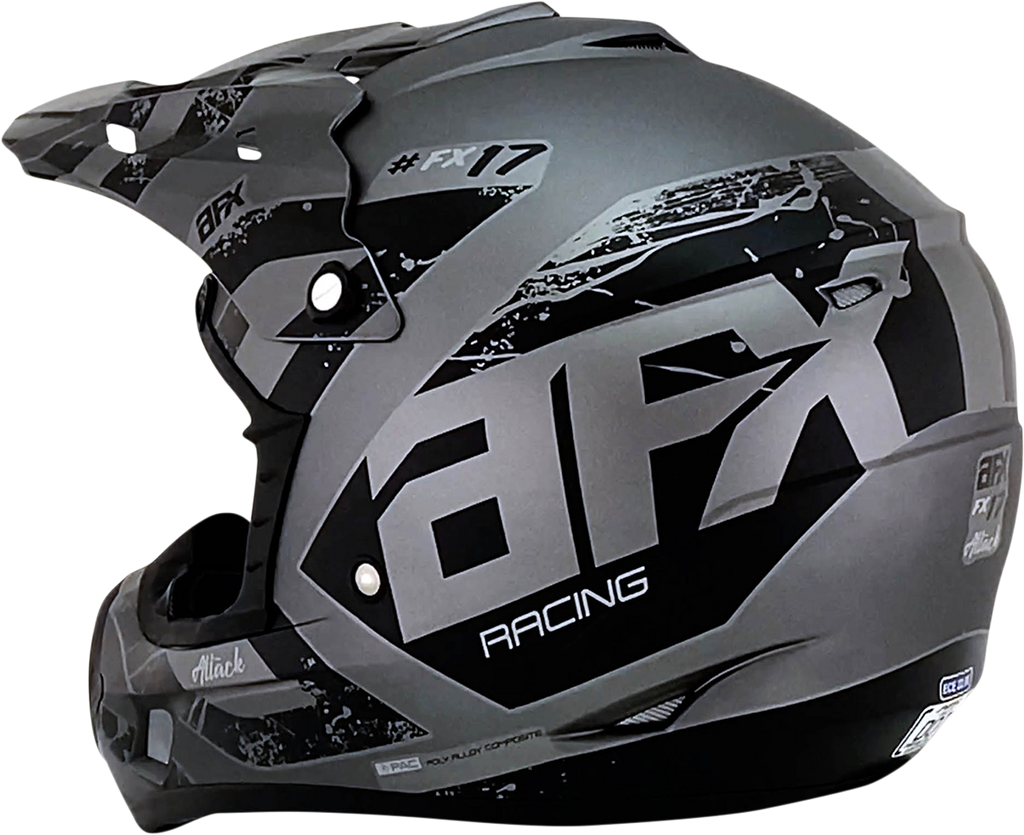 AFX FX-17Y Helmet - Attack - Frost Gray/Matte Black - Large 0111-1398