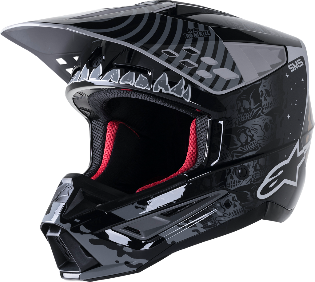 ALPINESTARS SM5 Helmet - Solar Flare - Gloss Black/Gray/Gold - Large 8305822-1959-LG