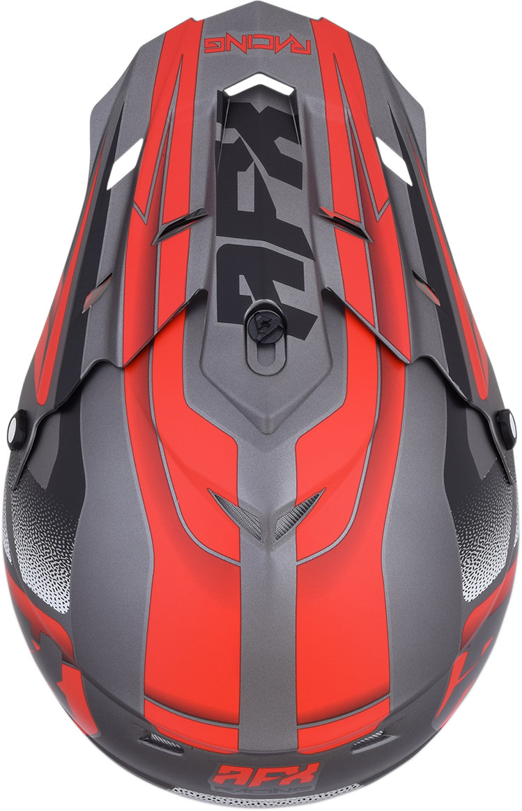 AFX FX-17 Helmet - Force - Frost Gray/Red - XL 0110-5206