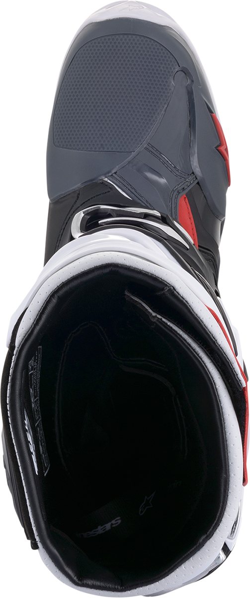ALPINESTARS Tech 10 Supervented Boots Black/White/Mid Grey/Red Sz 09 2010520-1213-9