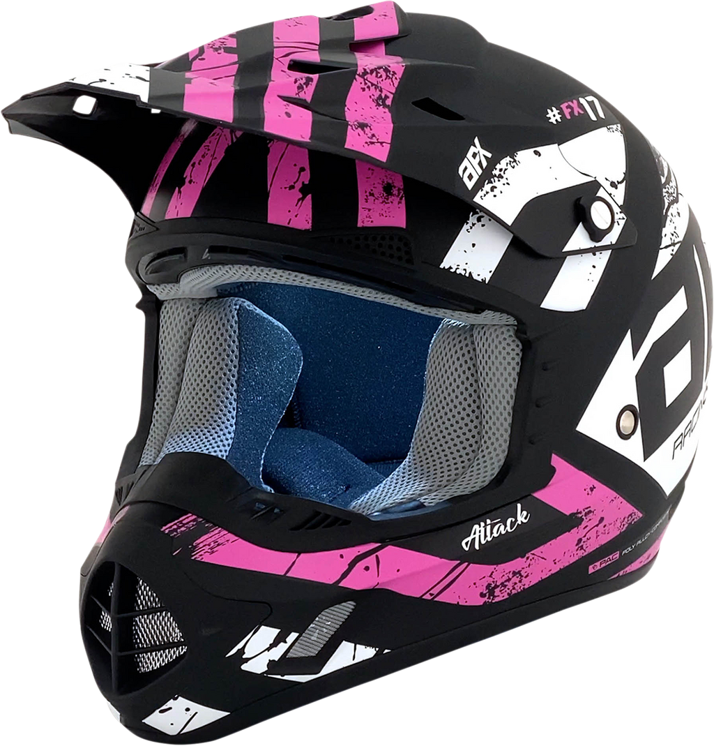 AFX FX-17 Helmet - Attack - Matte Black/Fuchsia - Medium 0110-7168