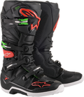 ALPINESTARS Tech 7 Boots Black/Red/Green Sz 09 2012014-1366-9