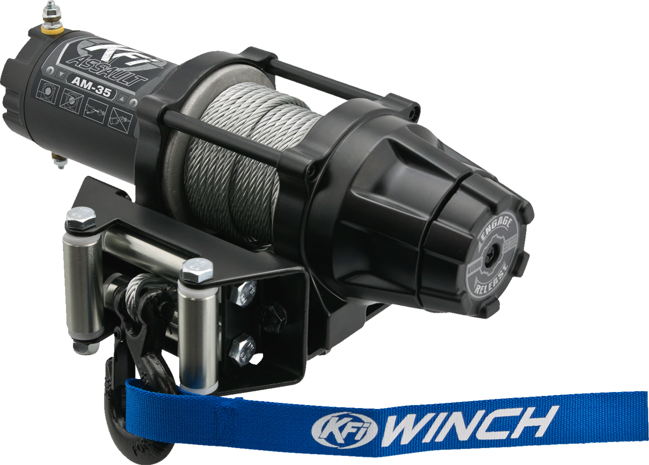 KFI PRODUCTS Assault Winch - 3500 Lb - Metal Cable AM-35