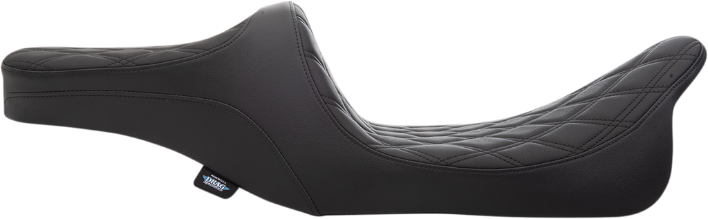DRAG SPECIALTIES Predator III 2-Up Seat - Double Diamond - Black Thread FIT 99-07 FLHR,06-07 FLHX 0801-1308