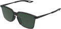 100% Legere Sunglasses - Square - Matte Black - Gray Green 61041-019-74