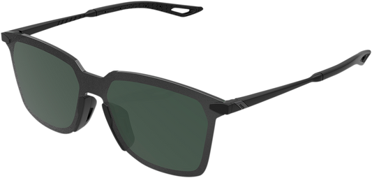 100% Legere Sunglasses - Square - Matte Black - Gray Green 61041-019-74