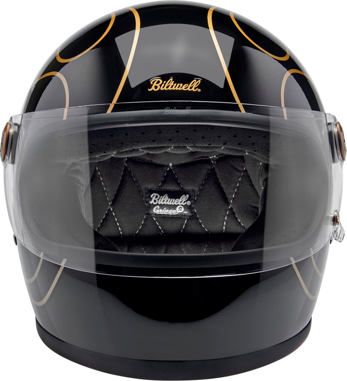 BILTWELL Gringo S Helmet - Gloss Black Flames - Small 1003-567-502