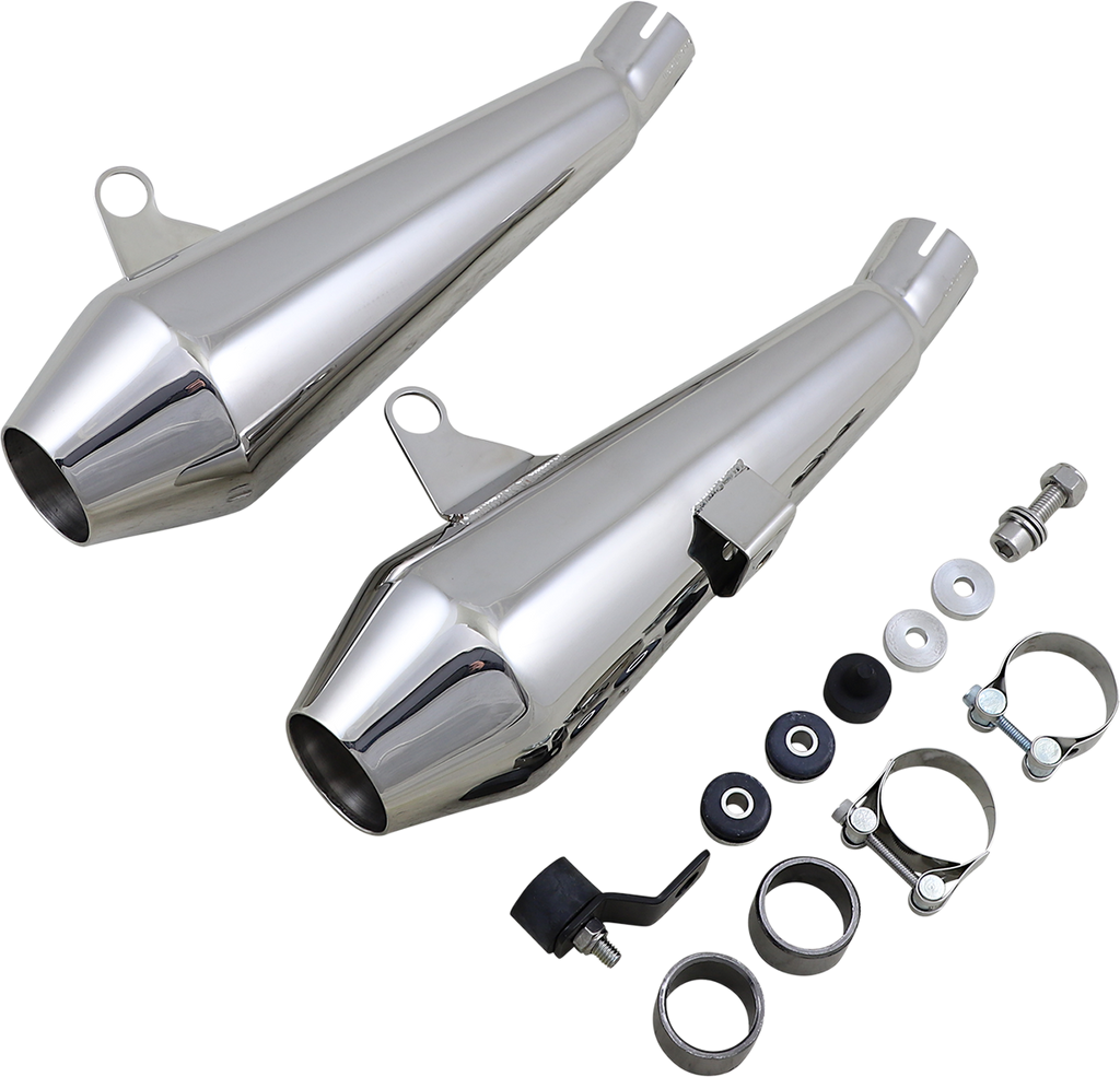 BRITISH CUSTOMS Mufflers - Polished for Triumph Bonneville T100 /120 2016-2021   BC902-111-V2-P
