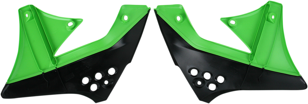 ACERBIS Radiator Shrouds - Black/Green 2141721043