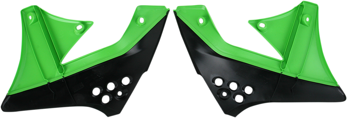 ACERBIS Radiator Shrouds - Black/Green 2141721043