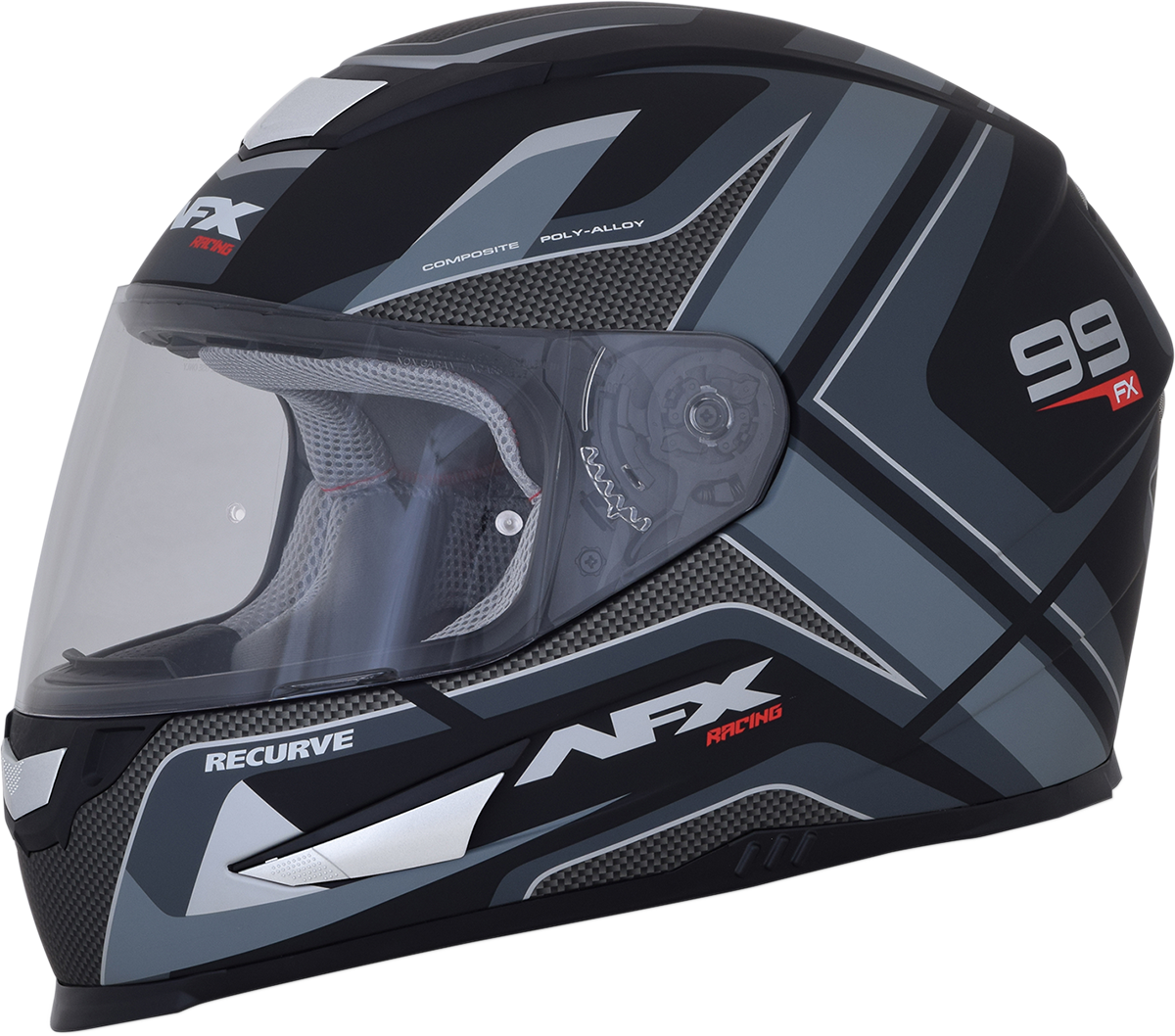 AFX FX-99 Helmet - Recurve - Matte Black/Gray - XL 0101-11139