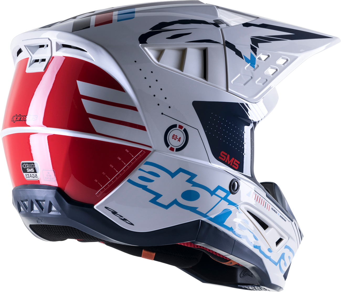 ALPINESTARS SM5 Helmet - Action - Gloss White/Cyan/Black - Medium 8306122-2077-MD