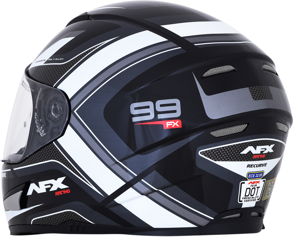 AFX FX-99 Helmet - Recurve - Black/White - Small 0101-11116