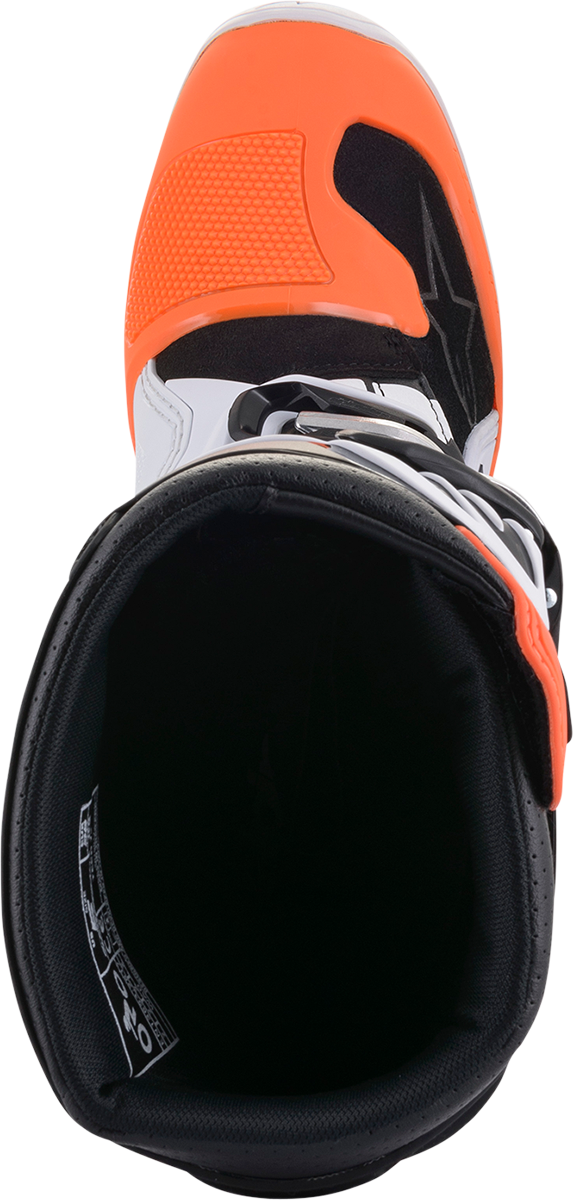 ALPINESTARS Tech 7s Boots Black/White/ Orange Fluo Sz 02 2015017-1241-2