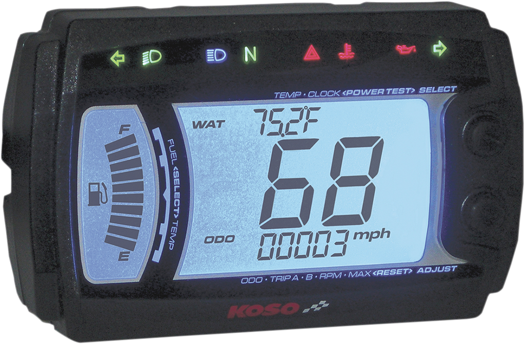 KOSO NORTH AMERICA XR-SR Multi-Function Electronic Speedometer - 4.57" W x 2.85" H x 1.25" D BB017B00