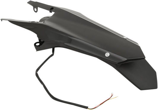 UFO Enduro Rear Fender - with Light - Black HU03362001