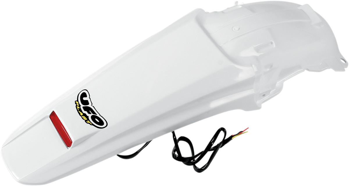 UFO Enduro Rear Fender with LED - White - HO04603-041