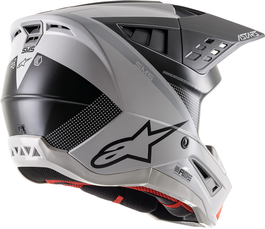 ALPINESTARS SM5 Helmet - Rayon - Gray/Black/Silver - Medium 8304121-928-MD