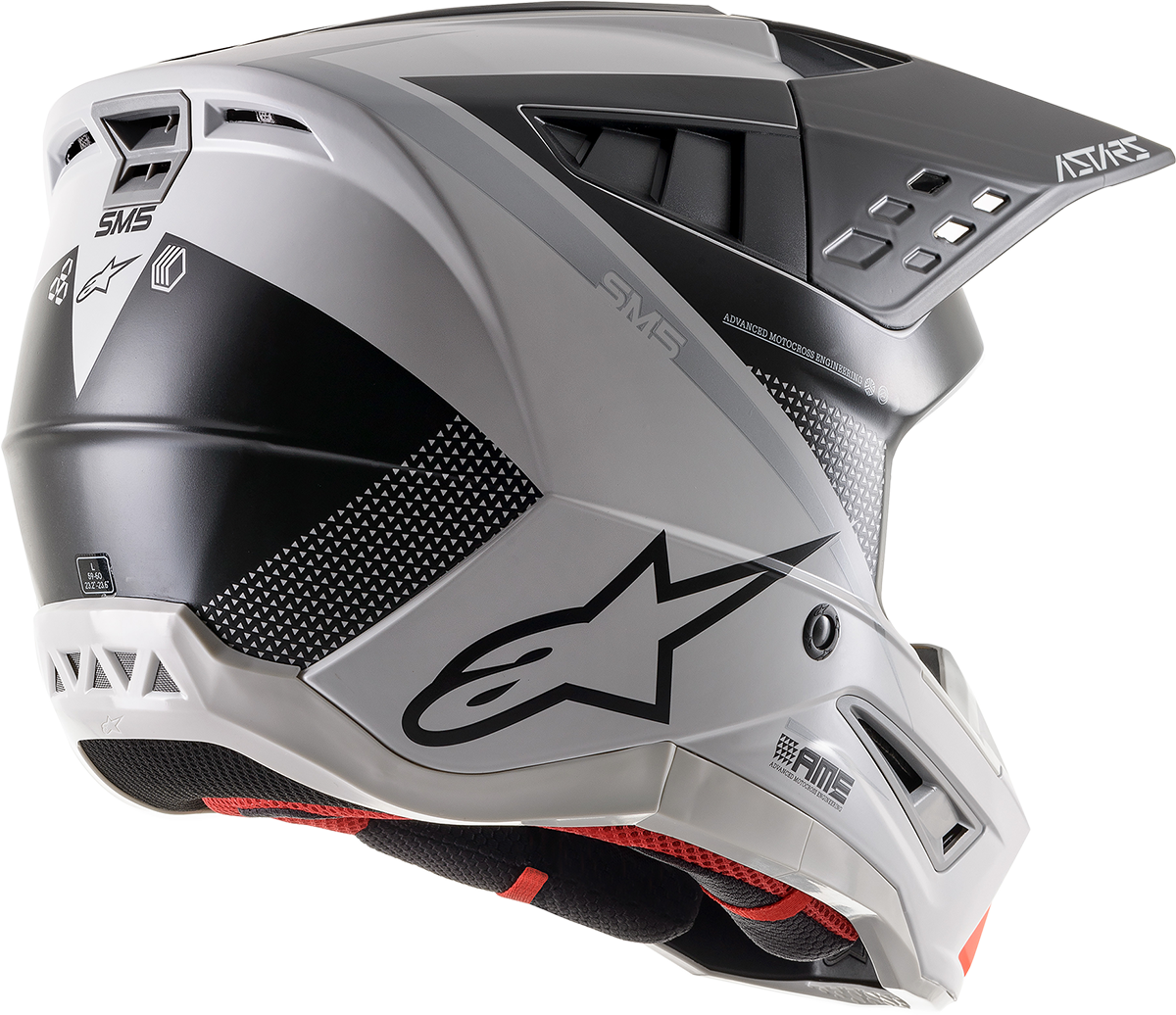 ALPINESTARS S-M5 Rayon Helmet Matte Light Grey/Blk/Slvr Xs 8304121-928-XS