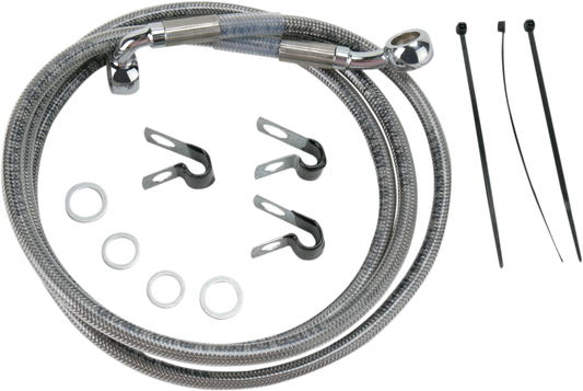 DRAG SPECIALTIES Brake Line - Front - +10" - Stainless Steel 660214-10