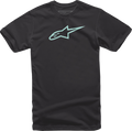 ALPINESTARS Ageless T-Shirt - Black/Mint - Large 1032720301087L