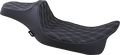 DRAG SPECIALTIES Predator III Seat - Extended - Double Diamond - Silver Stitched - FL '08-'22 0801-1261