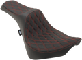 DRAG SPECIALTIES Predator III Seat - Double Diamond - Red Stitching - FL/FX '18-'22 0802-1147