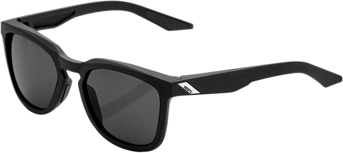 100% Hudson Sunglasses - Black - Smoke 61028-100-57