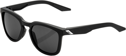 100% Hudson Sunglasses - Black - Smoke 61028-100-57