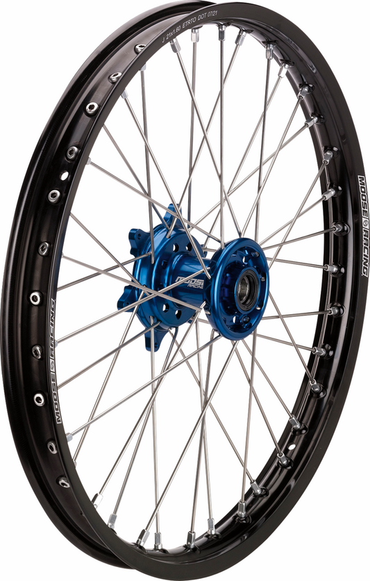 MOOSE RACING Wheel Assembly - SX-1 - Complete - Front - Black Wheel/Blue Hub - 19x1.4 YF-14019-BKBU