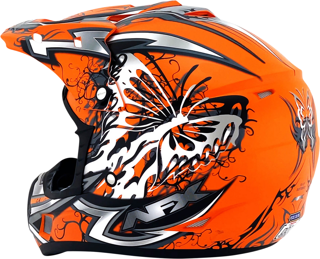 AFX FX-17 Helmet - Butterfly - Matte Orange - XL 0110-7115