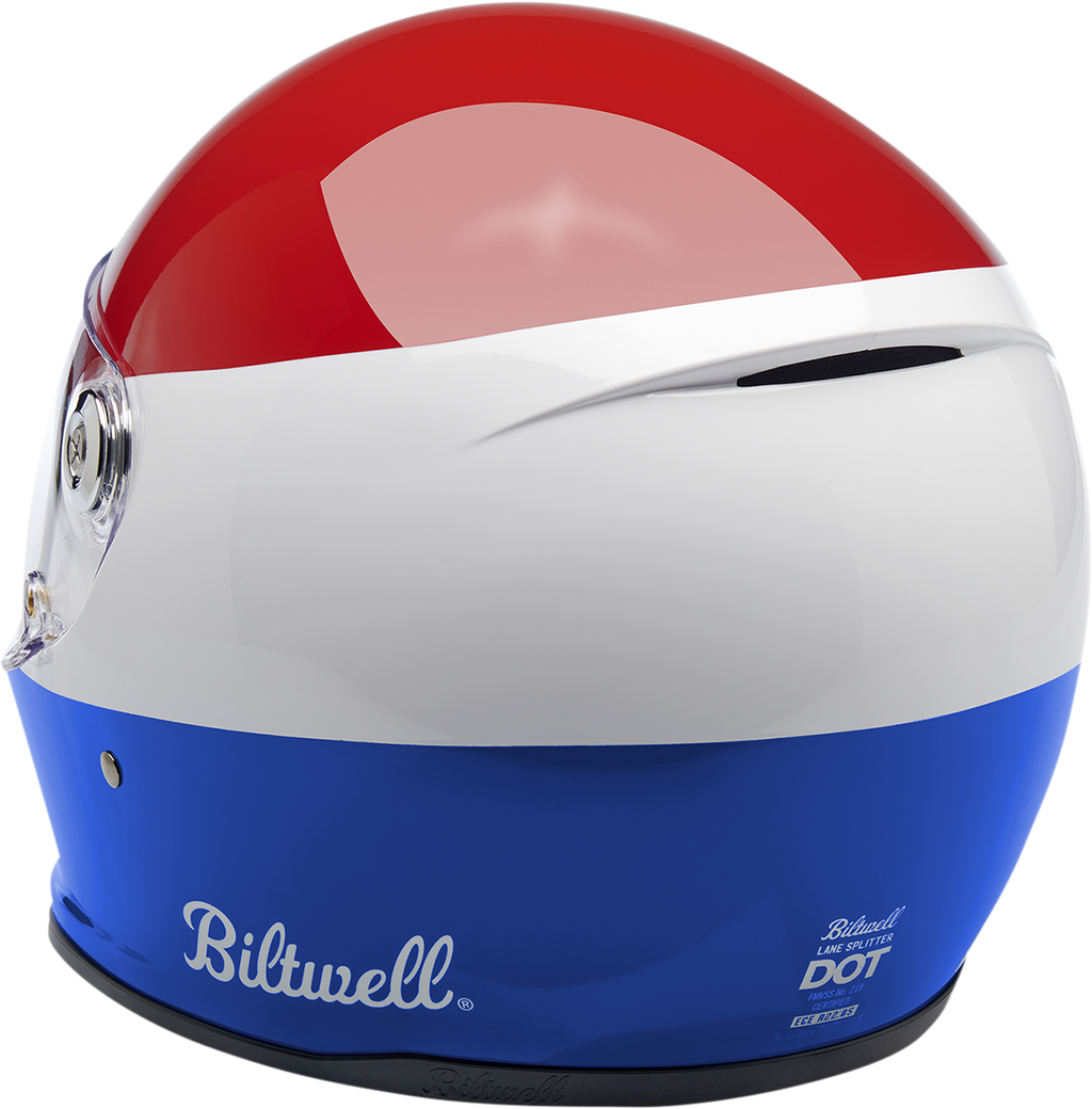BILTWELL Lane Splitter Helmet - Gloss Podium Red/White/Blue - Large 1004-549-104