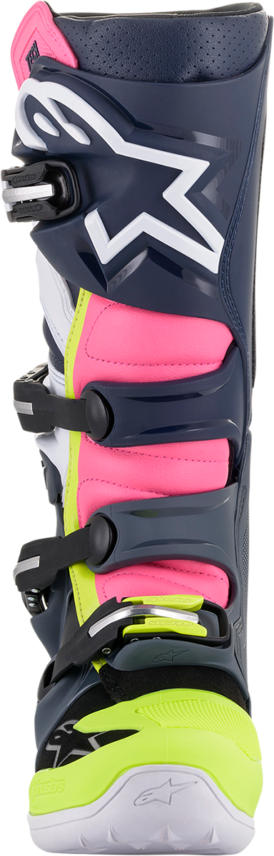 ALPINESTARS Tech 7 Boots Dark Grey/ Dark Blue/Pink Fluo Sz 12 2012014-9076-12