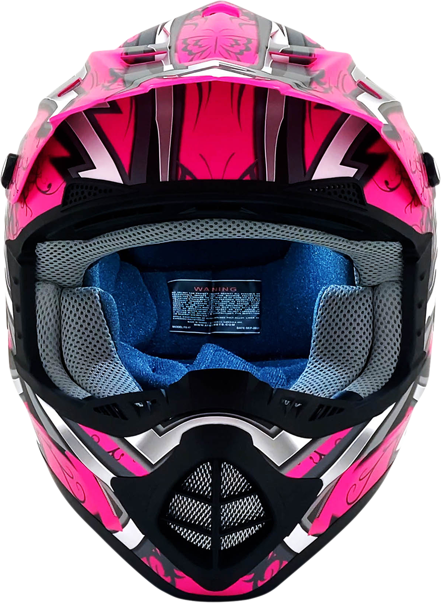 AFX Fx-17y Helmet - Butterfly - Matte Hot Pink - Medium 0111-1379