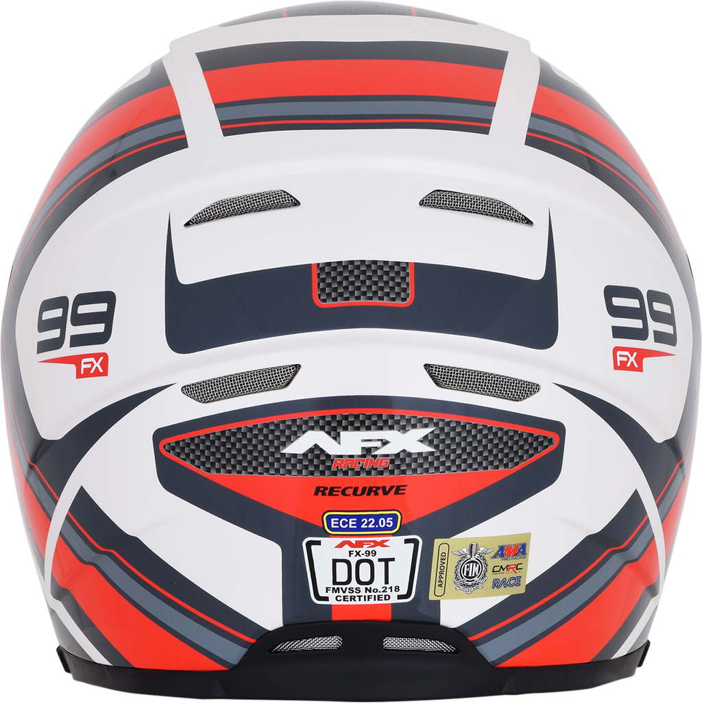 AFX FX-99 Helmet - Recurve - Pearl White/Red - XL 0101-11129