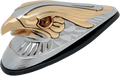 DRAG SPECIALTIES Gold Eagle Head with Lights - Amber Eyes - Large - Chrome 72923