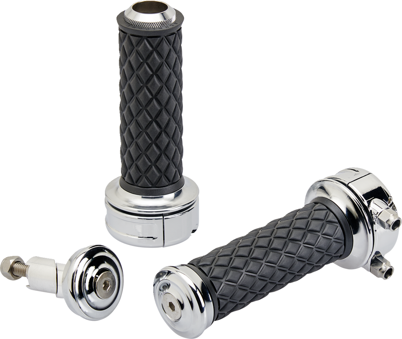 BILTWELL Grips - Alumicore - Custom - Chrome 6606-105-01
