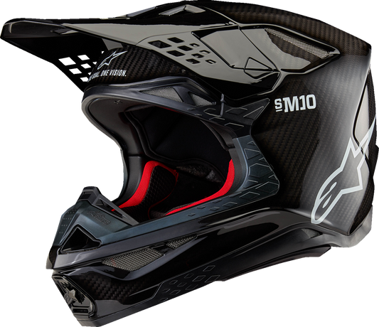 ALPINESTARS Supertech M10 Helmet - Solid - MIPS® - Gloss Black Carbon - 2XL 8300323-1188-2X