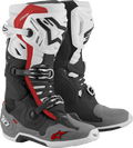ALPINESTARS Tech 10 Supervented Boots Black/White/Mid Grey/Red Sz 09 2010520-1213-9