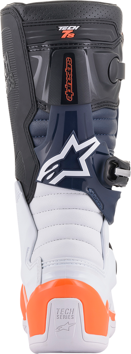 ALPINESTARS Tech 7s Boots Black/White/ Orange Fluo Sz 02 2015017-1241-2
