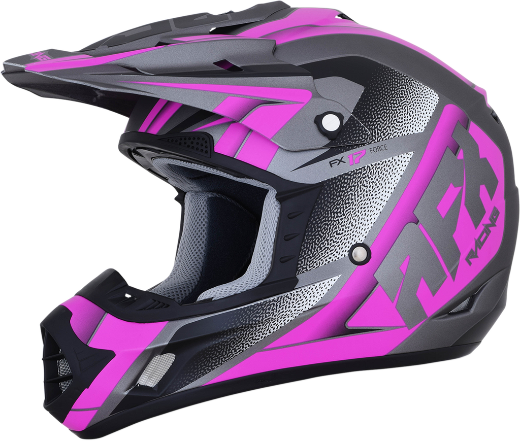 AFX FX-17 Helmet - Force - Frost Gray/Fuchsia - XL 0110-5212
