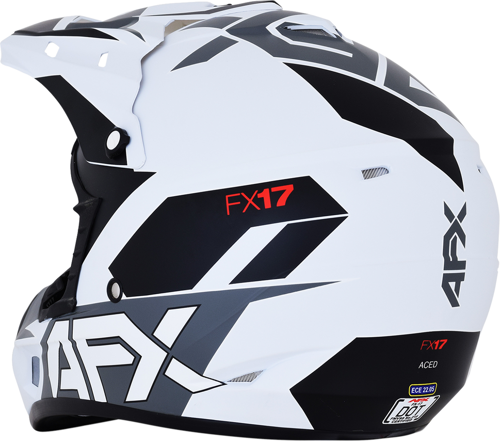 AFX FX-17 Helmet - Aced - Matte White/White - Medium 0110-6495