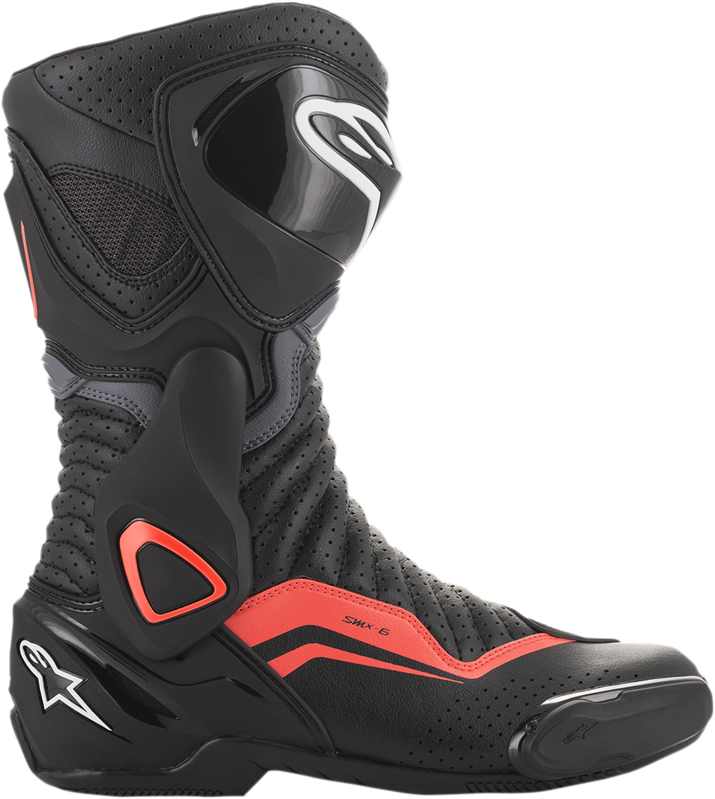 ALPINESTARS SMX-6 v2 Vented Boots - Black/Gray/Red - US 12.5 / EU 48 2223017-1133-48