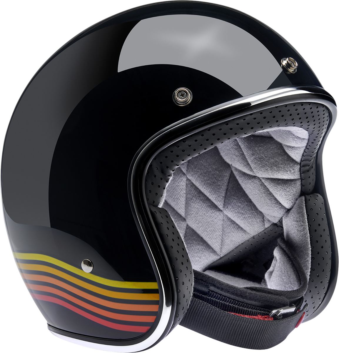 BILTWELL Bonanza Helmet - Gloss Black Spectrum - 2XL 1001-536-206