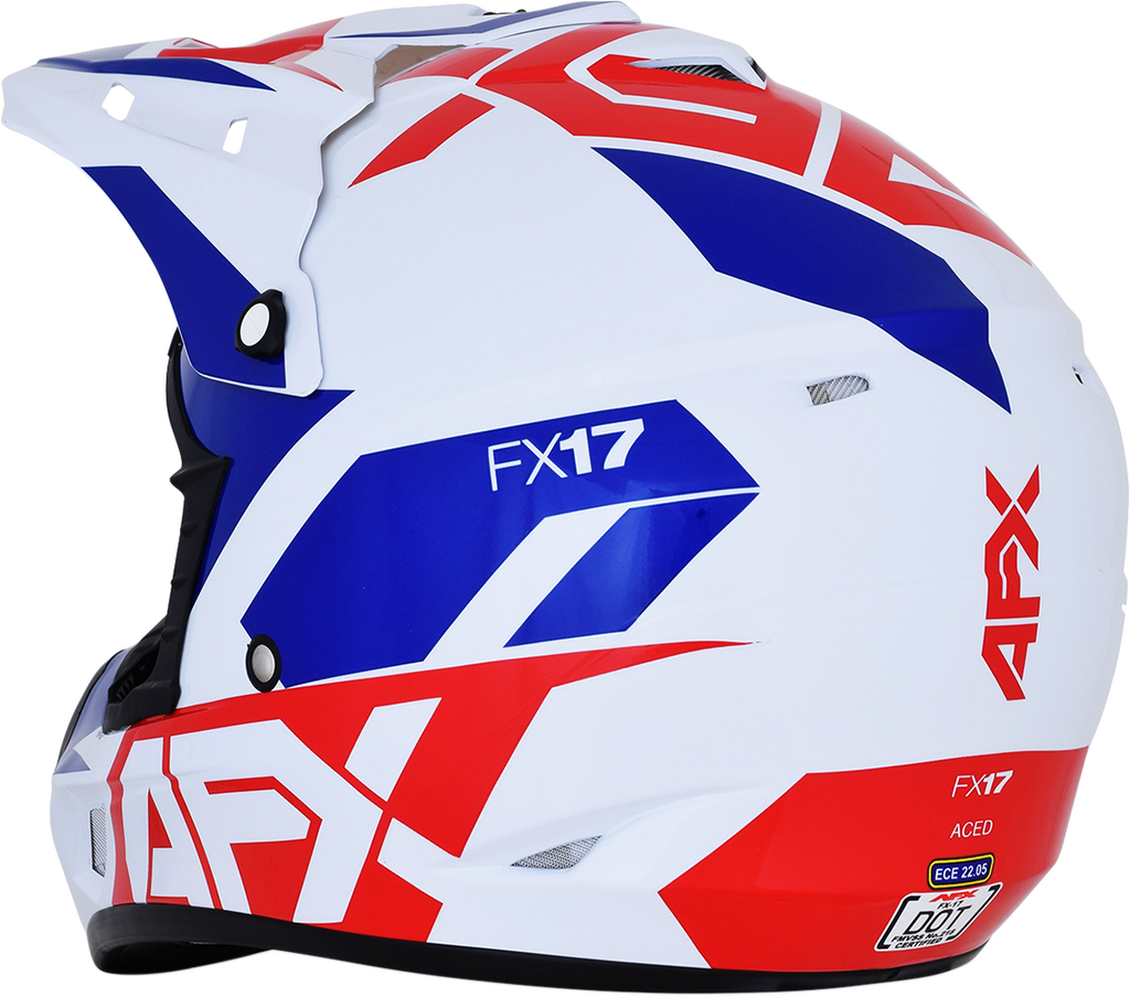 AFX FX-17 Helmet - Aced - Red/White/Blue - Small 0110-6479