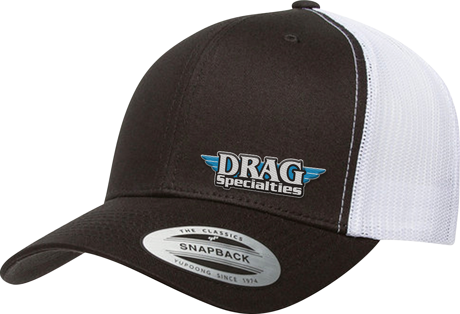 DRAG SPECIALTIES Drag Specialties Mesh Snapback Hat - Black/White NP22E-H709